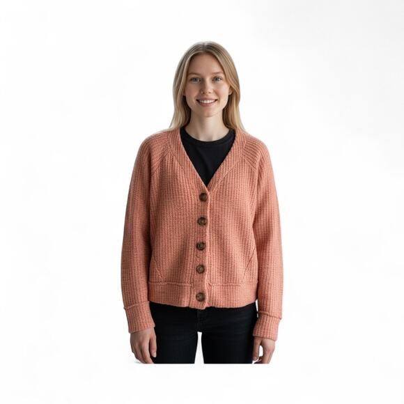 Two by Vince Camuto Women’s Terracotta Button Front Sweater Med - Picture 1 of 6